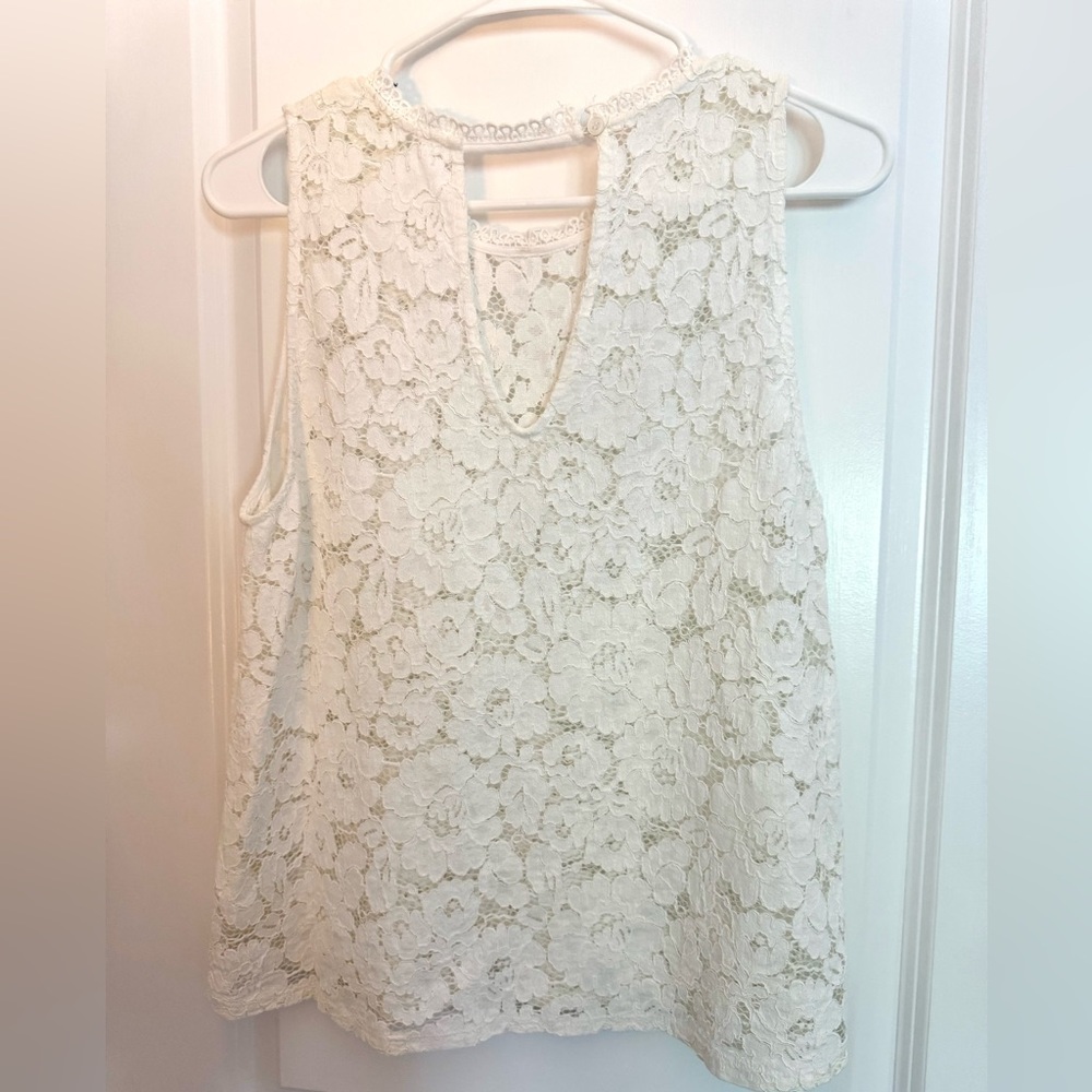 Elodie Lace Tank Top - White - Picture 4 of 9